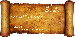 Sorbán Lajos névjegykártya